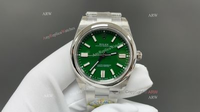 Clean Factory Rolex Oyster Perpetual 3230 Green Face Watch 